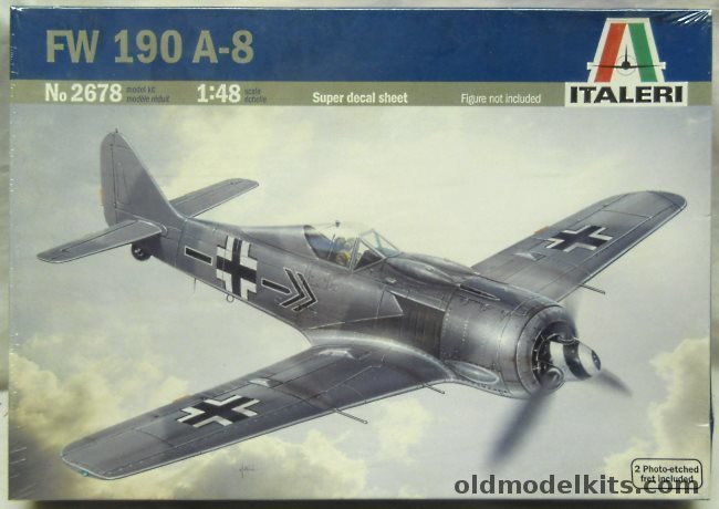 Italeri 1/48 Focke-Wulf FW-190 A-8 With Photoetched Parts, 2678 plastic model kit